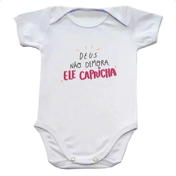 Body infantil Religioso Deus nao demora capricha