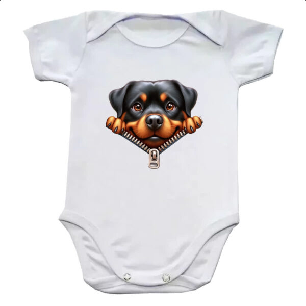 Body infantil Rottweiler no Ziper