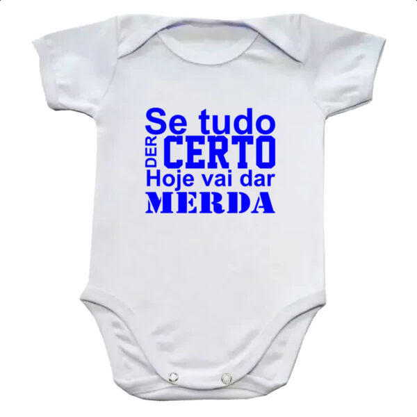 Body infantil Se tudo der certo hoje Azul