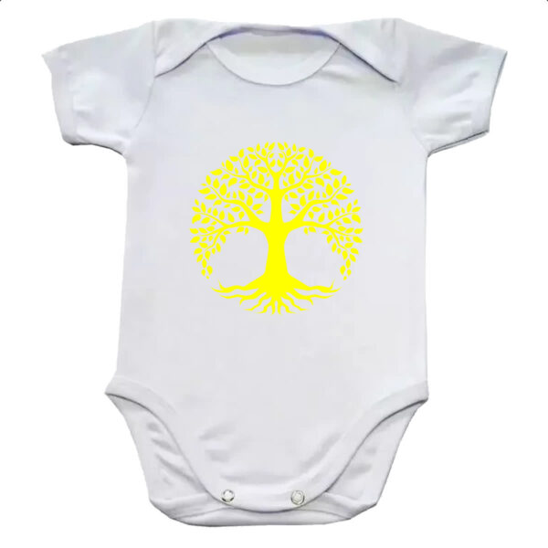 Body infantil Arvore da vida amarela
