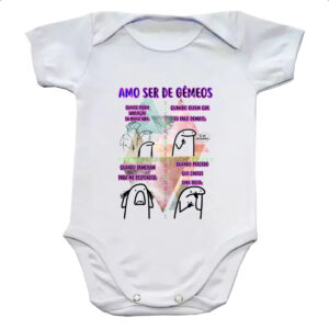 Body infantil Signo Amo ser de Gemeos