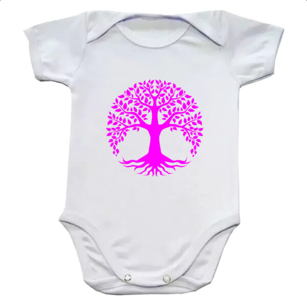 Body infantil Arvore da vida pink