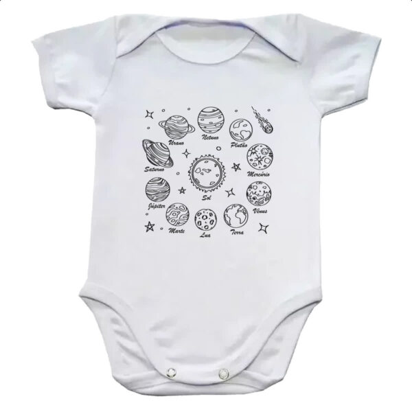 Body infantil Sistema solar desenho de caneta