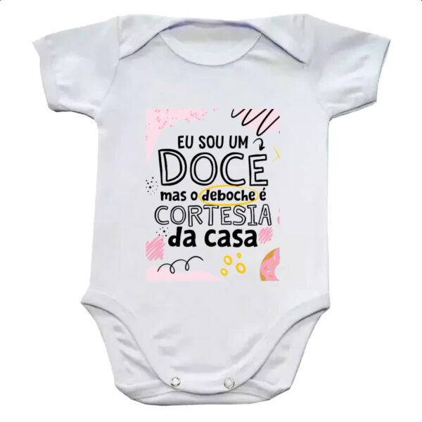 Body infantil Sou doce mas deboche e cortesia