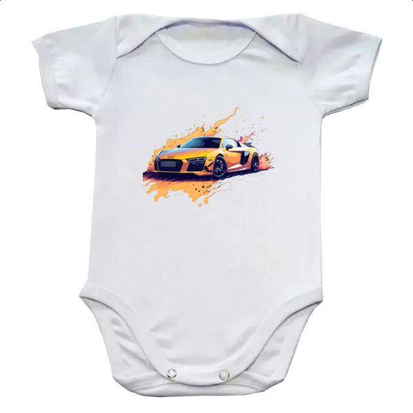 Body infantil Audi R8 Amarelo Splash Art