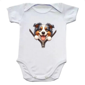 Body infantil Australian shepherd no Ziper
