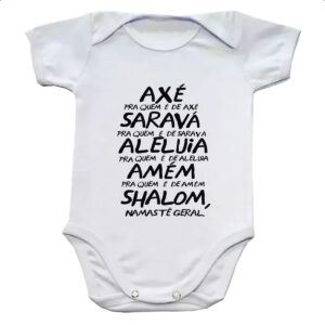 Body infantil Axe Sarava Aleluia Amem Shalom Namaste