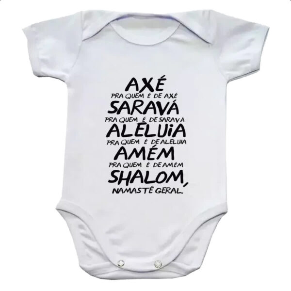 Body infantil Axe Sarava Aleluia Amem Shalom Namaste