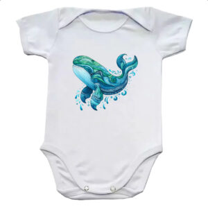 Body infantil Baleia estilo tribal watercolor