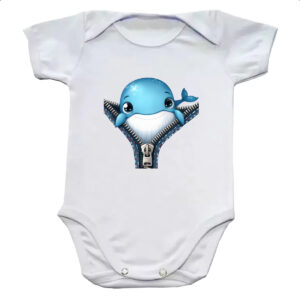 Body infantil Baleia no ziper