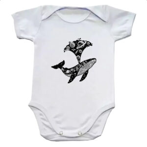 Body infantil Baleia universo estrelas