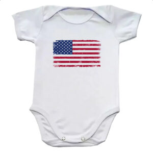 Body infantil Bandeira USA Grunge Vintage