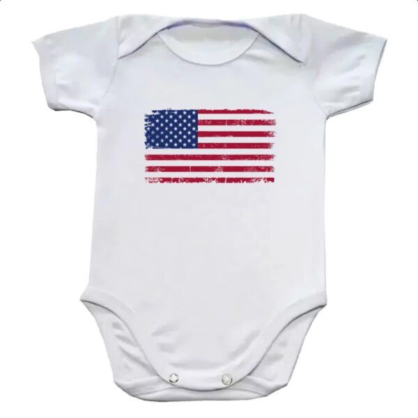 Body infantil Bandeira USA Grunge Vintage