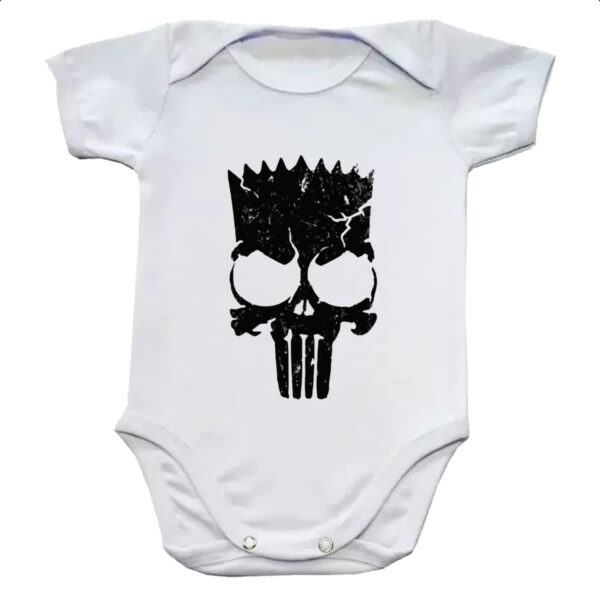 Body infantil Bart Punisher Justiceiro Simbolo