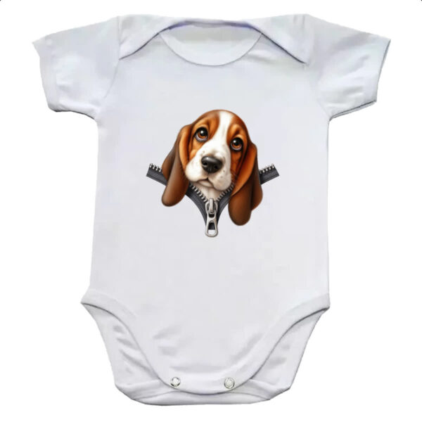 Body infantil Basset Hound no Ziper
