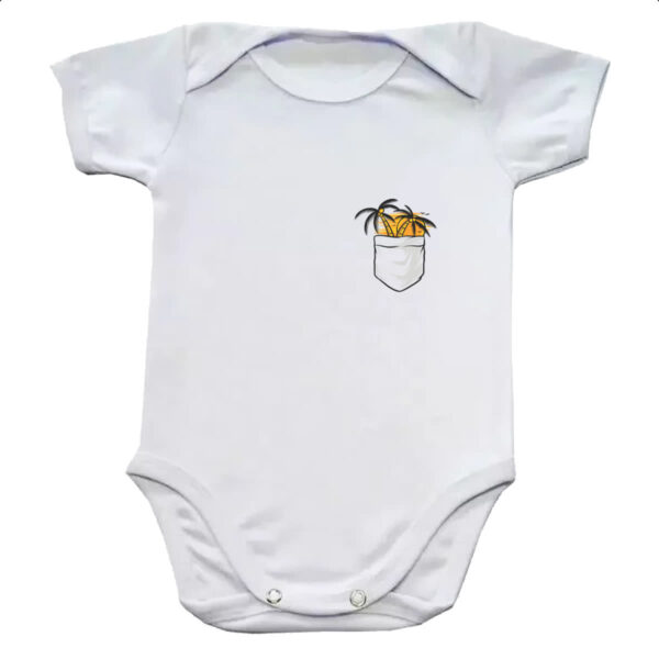 Body infantil Bolso com coqueiro sunset