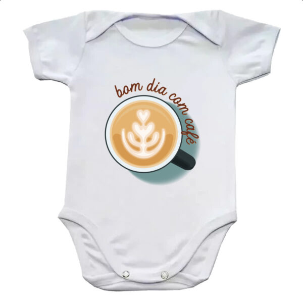 Body infantil Bom dia com cafe