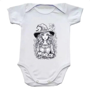 Body infantil Bruxinha Art Line Halloween
