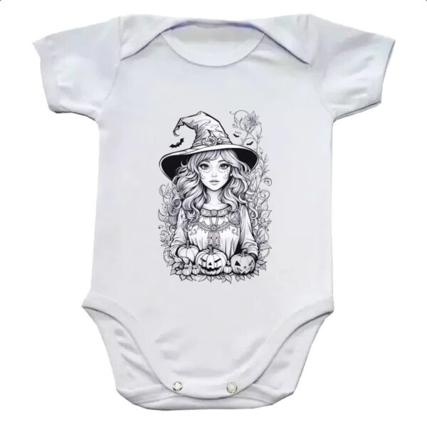 Body infantil Bruxinha Art Line Halloween