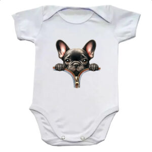 Body infantil Bulldog Frances no Ziper
