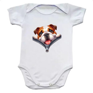 Body infantil Bulldog no Ziper
