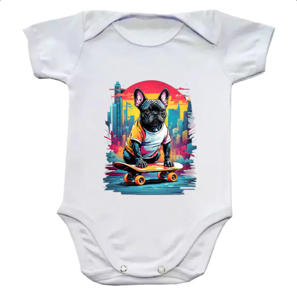 Body infantil Bulldog skatista color urbano