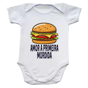 Body infantil Hamburguer amor a primeira mordida