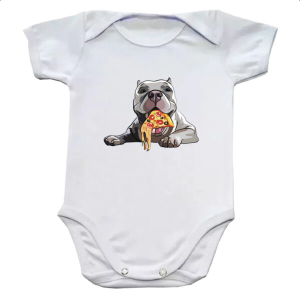 Body infantil Cachorro comendo pizza