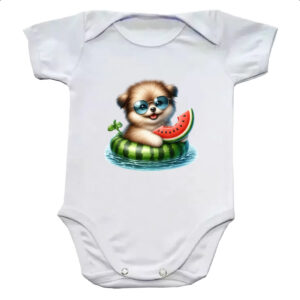 Body infantil Cachorro na boia