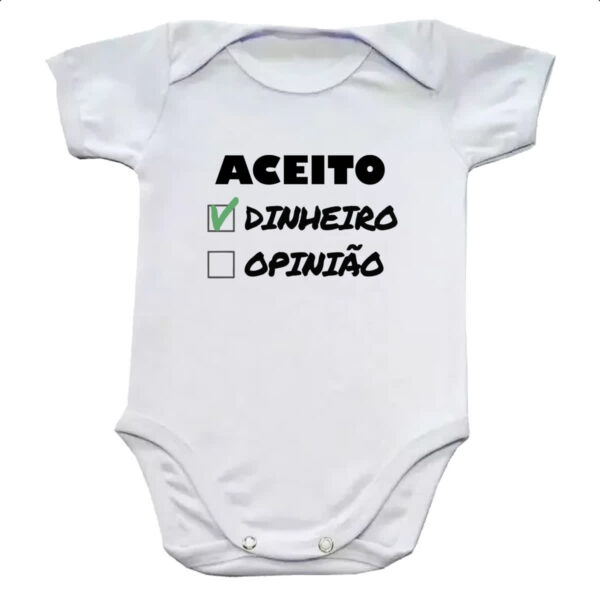Body infantil Aceito dinheiro