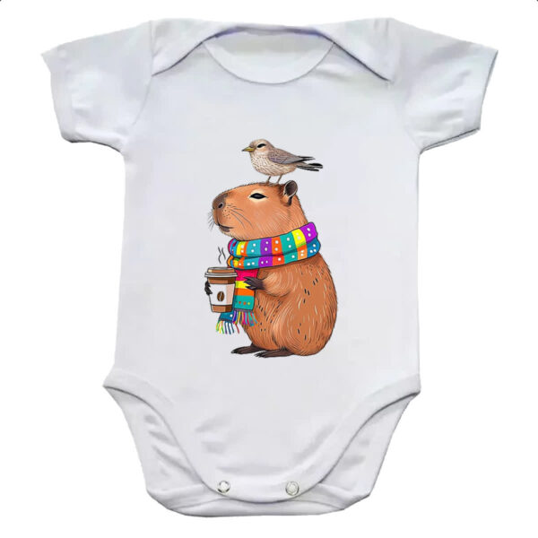 Body infantil Capivara de boas com cafe