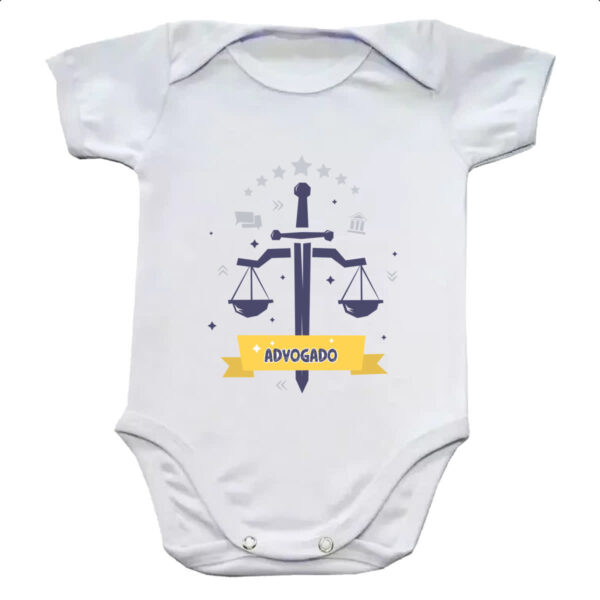 Body infantil Advogado balanca e espada