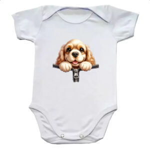Body infantil Cavalier King Charles Spaniel no Ziper