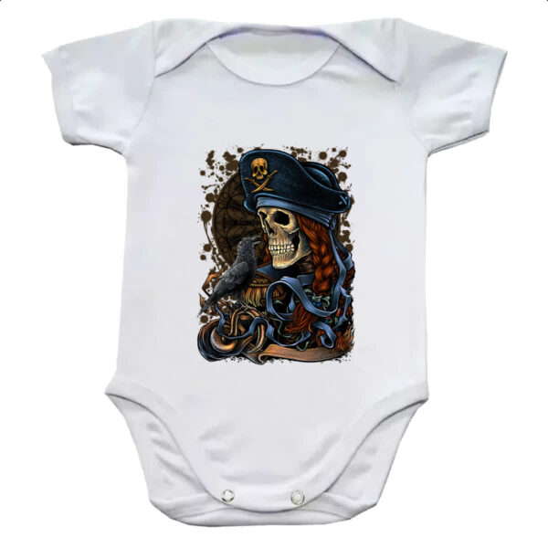 Body infantil Caveira pirata