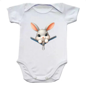 Body infantil Coelho no ziper