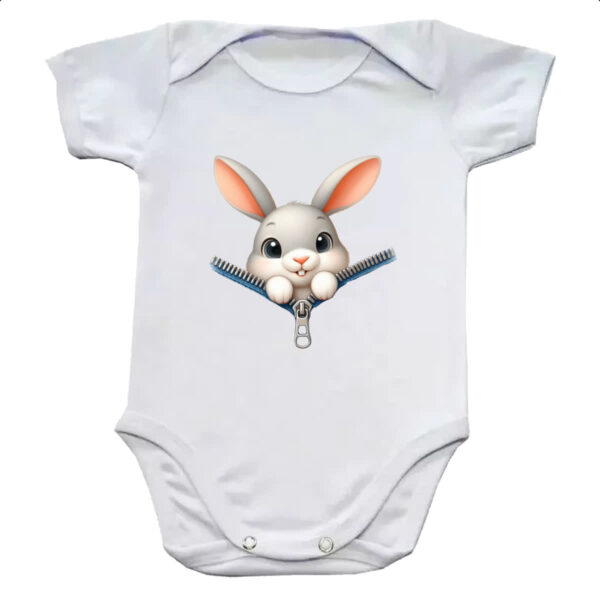 Body infantil Coelho no ziper