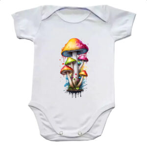 Body infantil Cogumelos coloridos splash