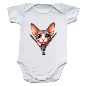 Body infantil Cornish Rex no ziper