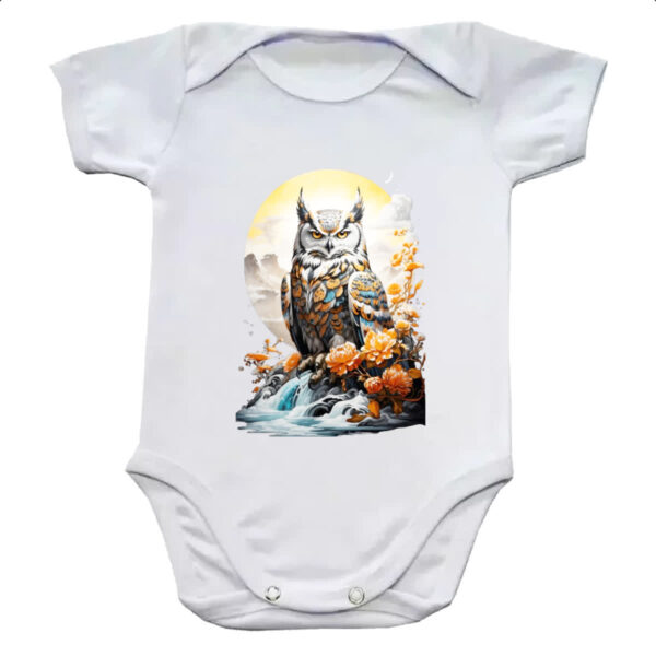 Body infantil Coruja do Gelo Sunset