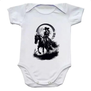 Body infantil Cowgirl silhueta ao luar