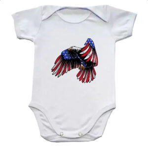 Body infantil Aguia penas bandeira EUA