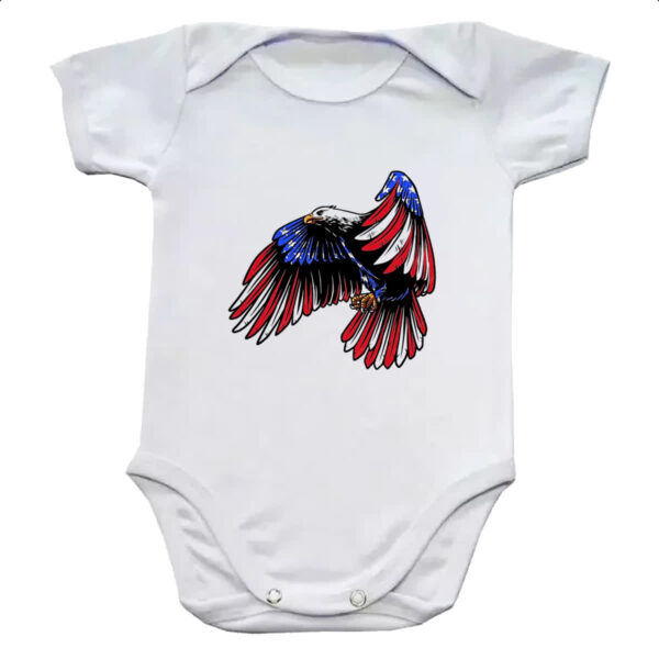 Body infantil Aguia penas bandeira EUA