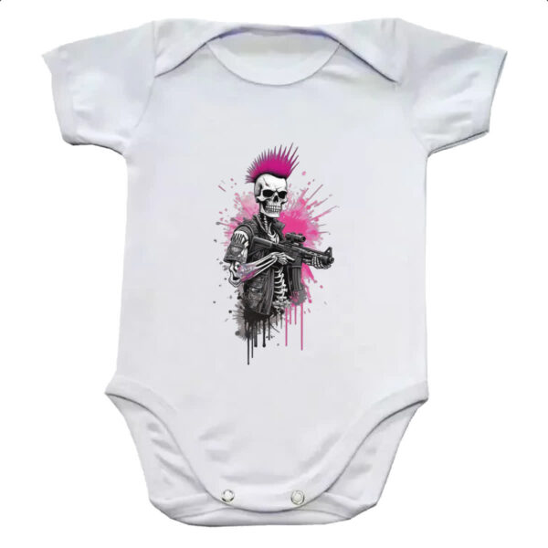 Body infantil Cyber Punk caveira guerrilheira