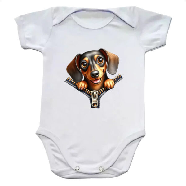 Body infantil Dachshund no Ziper