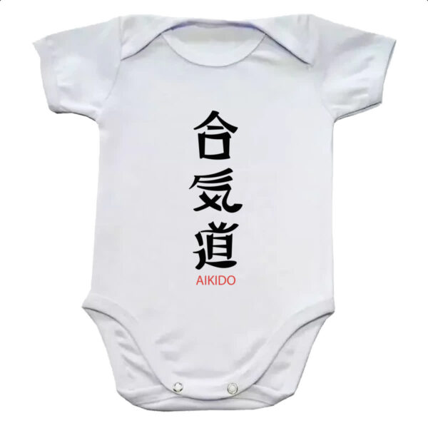 Body infantil Aikido letras Japao