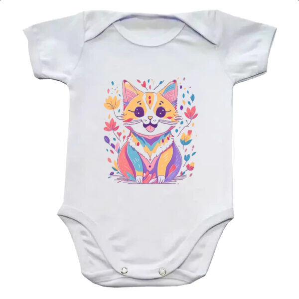 Body infantil Desenho gato feliz