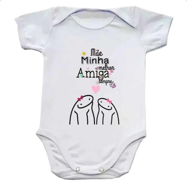 Body infantil Dia das maes Flork minha melhor amiga