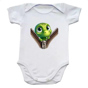 Body infantil Dinossauro no ziper