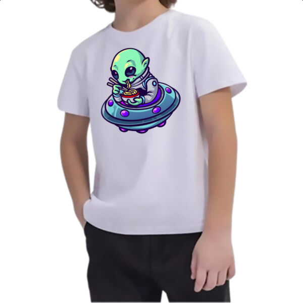 Camiseta Infanto Juvenil Alien lamen disco voador - Imagem 2