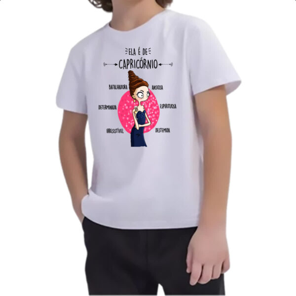 Camiseta Infanto Juvenil Ela e de Capricornio - Imagem 2